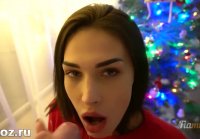 New Year's blowjob with facial finale