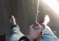 Masturbation with a homemade device