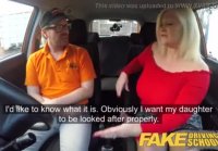 Fake Driving School Busty mature MILF sucks and fucks lucky