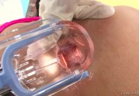 Hot girls show inside their anus with a vaginal speculum