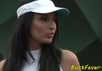 Busty babe anally fucked after tennis