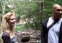 Young blonde sucks a huge dick on the street!