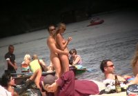 Erection on nudist beach