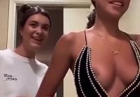 Trying on a sexy outfit showed the world her nipples