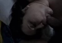 Wife sucks my cock She inserted the fake cock into her pussy