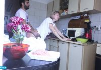 Caucasian fucked Russian woman while husband at work