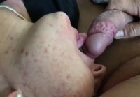 Mature MILF Gives Blowjob to a Big Cock and Takes Cum in Her