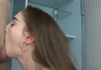 Beautiful girl does deep throat full dick in her mouth