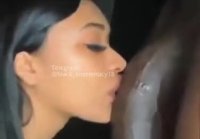 The whore nobly kisses the black master's cock