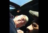 Blowjob in the Car with a Young Stud and an Older Gentleman