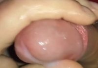 Chubby boy get slow cumshot from uncut small cock very close