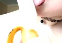 So he gives blowjob so that banana cam