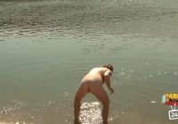 Fucking two on the beach with a towel