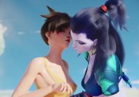 Widow and Tracer arrange sex for a lucky guy