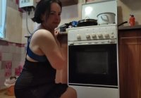 Amateur follando con esposa en la cocina